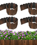 Wood Landscape Edging Border Kit 5.9 Inch High By 47 Inch Long No Fuss Weather Resistant Fir Wood Set Of Four Panels With U Shaped Nails
