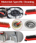 30 Piece Wire Brush Set With Nylon Stainless Steel And Brass Bristles And Curved Handles cleaning stove and sink areas