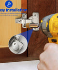 Installing Soft Close Concealed Cabinet Hinges Set, 20 Pack Short Arm Half Inch Overlay on wooden cabinet with drill