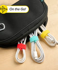 Self-Gripping Cable Ties Set, Multi-Color 40 Pack, Reusable Hook And Loop Cable Wraps For Cord Management securing cables to a pouch