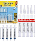 Pack of 5 Refillable Touch Up Paint Pen For Mess Free Repairs Reusable Wall Color Matcher With Precise Application on display.