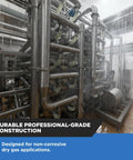 Natural gas regulator installed in an industrial stainless steel piping system