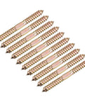 Pro Grade 10Mm X 100Mm Carbon Steel Hanger Bolts 12 Pack arranged in a row showcasing the electroplated finish and coarse threads.