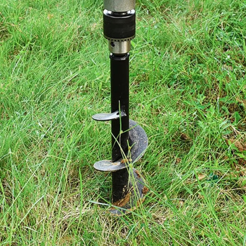 Heavy Duty Garden Auger Drill Bit Three Inch By Twelve Inch For Planting Bulb Planter Tool in grass