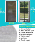 Comparison of two screen doors highlighting better ventilation and view with Magnetic Screen Door 36 X 82 Inches, Heavy Duty Reinforced Fiberglass Mesh, Black Modern Style.