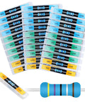 Metal Film Resistor Kit With 600 Pieces 30 Values From 1 Ohm To 1 Megaohm 1 Percent Tolerance 0.5W Assorted Resistors In Lattice Box