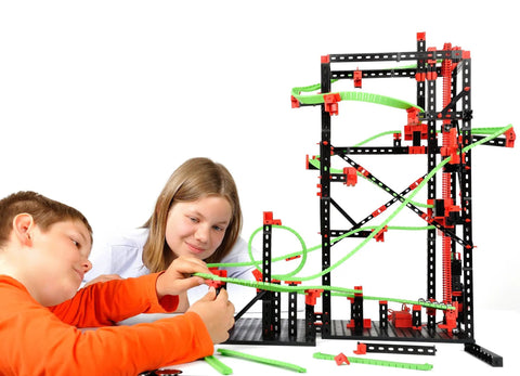 Hands On Physics Kit With 690 Pieces For Seven Action Packed Models, STEM Education Toy Made In Germany, 9V Battery Not Included, Perfect For Totally Hands On Learning, Engineering Fundamentals And Creative Experimentation, kids building plastic track model