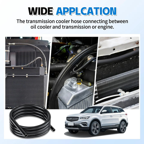 Boltigen 3/8 in ID transmission oil cooler hose, 10 ft, black hose for power steering and hydraulics, Amazon brand