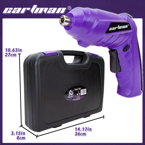 149 Piece Tool Set With Purple Cordless Screwdriver For Home DIY Projects In A Sturdy Household Tool Box Hand Tool Kit