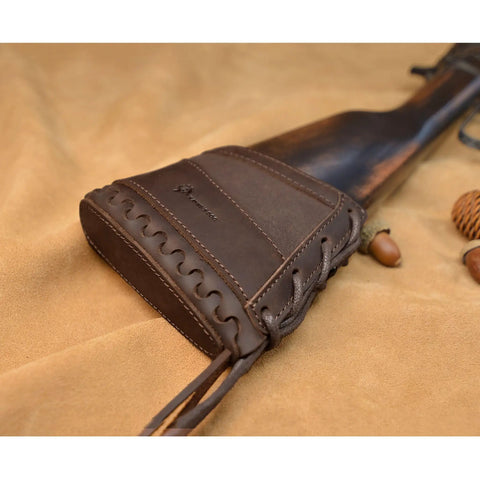 Beefy Leather Slip On Recoil Pad For Rifles And Shotguns Non Slip Buttstock Extension With Neoprene Cushions Wax Canvas And Cowhide Leather