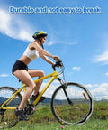 Cyclist riding a mountain bike showcasing Two Pack 26 Inch Self Sealing Bike Tubes With 32mm Schrader Valve Puncture Resistant Inner Tubes