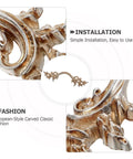 Intricate detail of Vintage Zinc Alloy Cabinet Handles Set With Antique Silver Finish, close-up of European style carving
