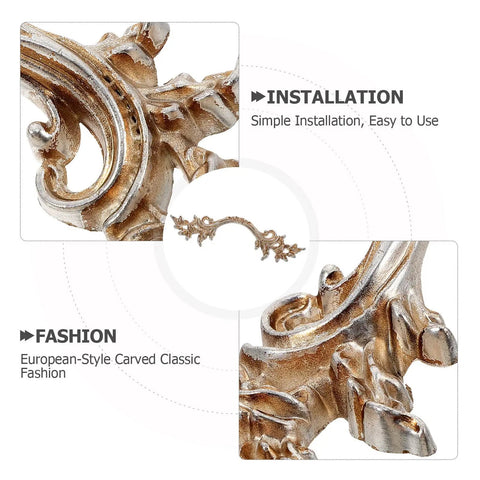 Intricate detail of Vintage Zinc Alloy Cabinet Handles Set With Antique Silver Finish, close-up of European style carving
