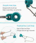 Close-up of Heavy Duty Fishing Line Sinker Slides For Catfish Rigs Saltwater Surf Fishing With Duo Lock Snaps and smooth inner hole.