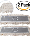 Heavy duty cotton mop pad refills for universal industrial floor dust mops, 2 pack, super absorbent and easy slide on.