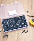Box of Exterior Pocket Hole Screws 1 Inch Size 8 with Coarse Thread, Square Drive Washer Head, Rust Resistant, 100 Pieces.