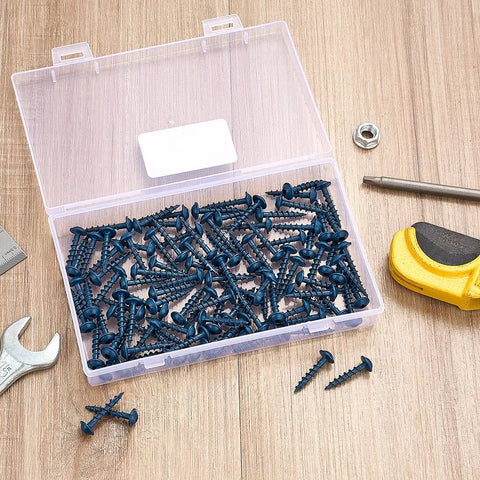 Box of Exterior Pocket Hole Screws 1 Inch Size 8 with Coarse Thread, Square Drive Washer Head, Rust Resistant, 100 Pieces.