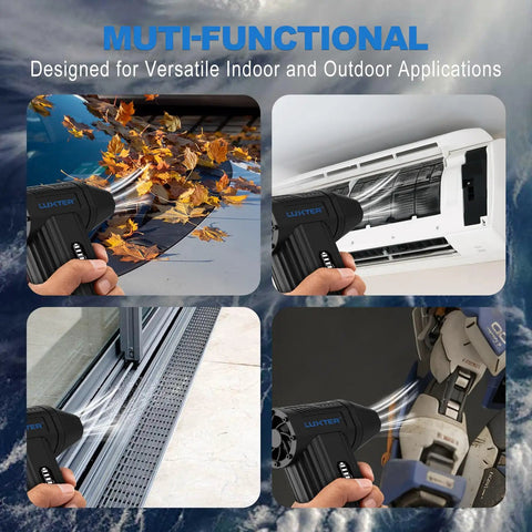 Two In One Air Duster And Vacuum Beast With 130000 RPM Brushless Motor in use for indoor and outdoor cleaning applications