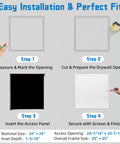 Step-by-step guide for installing Heavy Duty 24 X 24 Metal Access Panel For Drywall Wall And Ceiling Openings.