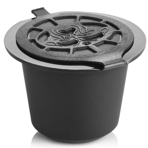 Refillable Coffee Pods For OriginalLine Machines Reusable Capsules Pack Of 6 For Nespresso Style Cups, black and BPA-free.