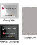Liquid Glass Screen Protector for All Phones, Tablets, and Smart Watches, Wipe On Nano Protection kit with cleaning wipe and cloth