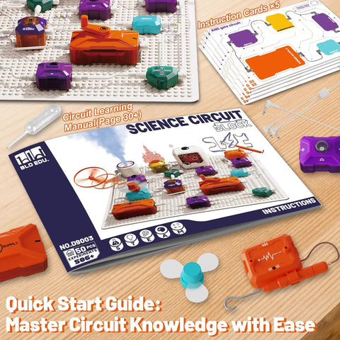 Hands On Science Kit For Kids With 420 Plus Projects And 50 Circuit Parts Includes Bubble Maker Fan And Flying Helicopter