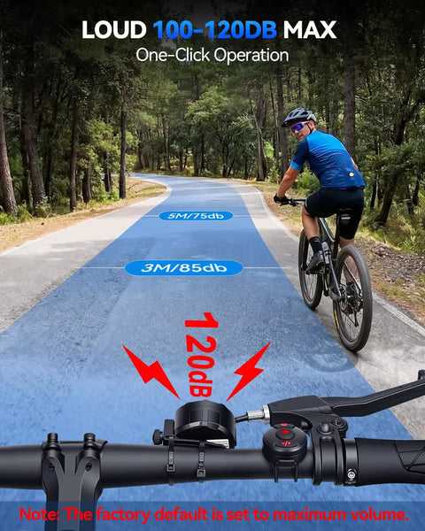 Wireless Bike Horn With Remote Control 120dB Loud As Heck Electric Bicycle Bell With 6 Sound Modes IPX5 Type C Charging Perfect For Adults Bikes EBikes And Scooters