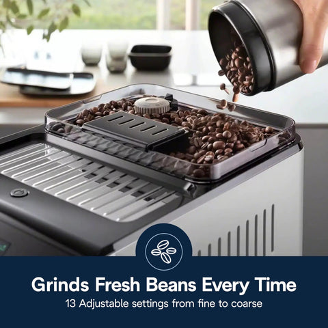 Explore Espresso Machine With Cold Brew And Milk Frother One Touch 50 Plus Drinks Built In Grinder top view