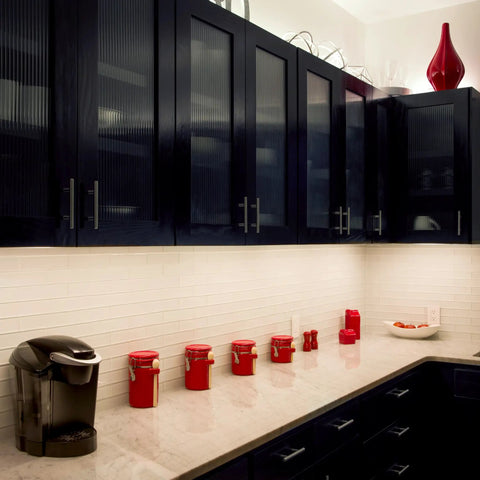 12 Inch Hardwired Under Cabinet Lights With On/Off Switch, 2700K Warm White LED Lighting illuminating clean kitchen counters