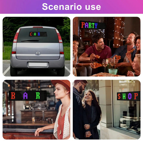 Dope Flexible LED Car Sign With Bluetooth App Control 18.7 By 4.7 Inches used in cars, parties, bars, and shops.