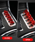 Close and open view of 12V LED Toggle Switches Kit 12 Pack Heavy Duty SPST Rocker With Safety Flip Covers 20A 3 Pin Blade Red