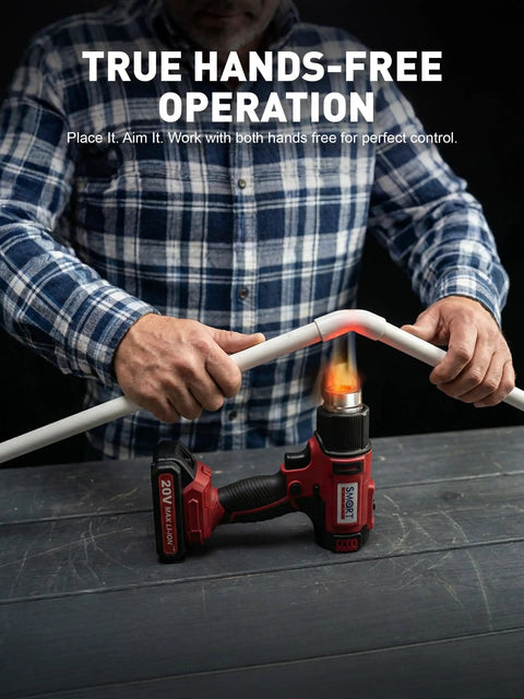 Cordless Heat Gun Kit with 5 Nozzles and a 20V Li Ion Battery Portable Hot Air Tool for Vinyl Wrap Resin Crafting