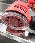 Solid 100 Pcs 5 Inch Sanding Discs With Hook And Loop Backing For Random Orbital Sanders, premium sanding disc in use.