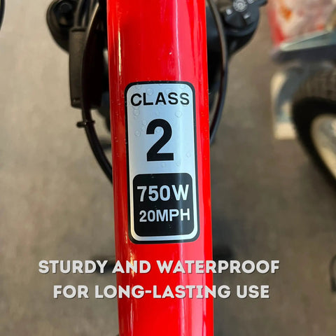 Six Pack Ebike Stickers For Electric Bikes Class 2 Labels For Ebike Identification Waterproof Decals For Frame Or Battery To Help You Identify Your Electric Bicycle