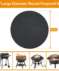 47 Inch Three Layer Fireproof Mat For Outdoor Fire Pit And Grill Round Deck Protector with heat-resistant silicone and glass fiber