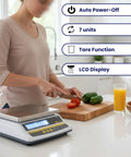 Digital Food Scale For Commercial Kitchens With Pro Grade Rechargeable Battery, NTEP Class III Legal For Trade, in kitchen use