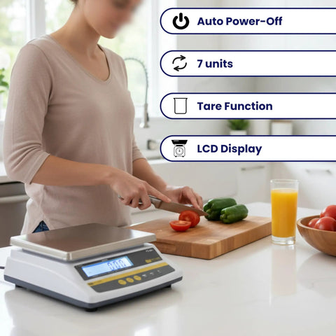 Digital Food Scale For Commercial Kitchens With Pro Grade Rechargeable Battery, NTEP Class III Legal For Trade, in kitchen use