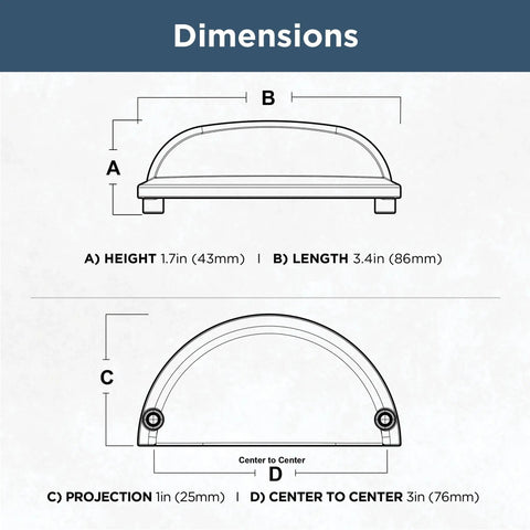 Dimensions of Clean Rustic Nickel Cabinet Pulls With Sweet Slick Finish Perfect For Refreshing Kitchen Cabinets And Bathroom Drawers Easy Grip Design.