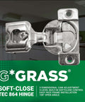 50 Pack Cabinet Hinges With Soft Close, 108 Degree Opening, compact design highlighted against kitchen backdrop