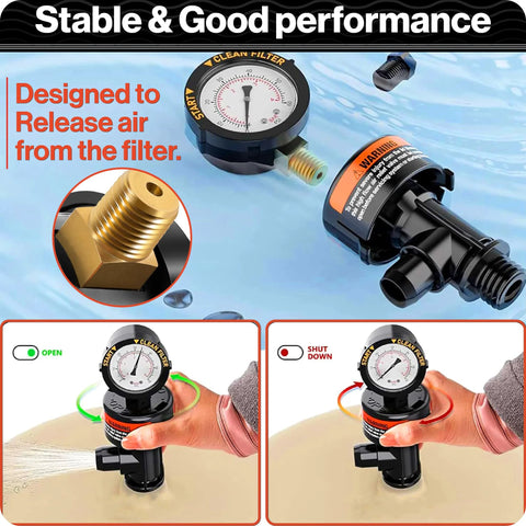 Air relief valve for Pentair pool filters; brass threaded inlet, model 98209800.
