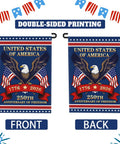 250th Anniversary USA Flag Garden Flag Burlap 12x18 Inch Double Sided Patriotic Yard Decor Featuring 1776 2026 Eagle And Flag