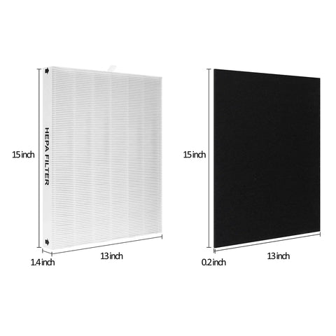 H13 True HEPA Replacement Filter Set For Airmega Purifiers With 2 Filters And 4 Odor Prefilters, Compatible With AP 1512HH AP 1512HH FP AP 1518R