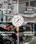 Glycerin Filled Pressure Gauge 0 to 60 Psi, Rugged Two And A Half Inch Dial in various industry applications.