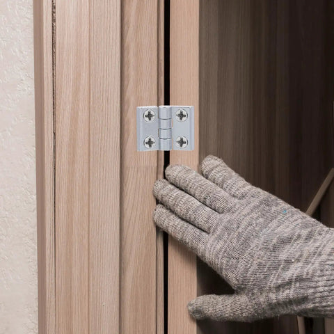 Two Pack Zinc Alloy Door Hinges For Small Cabinets And Wooden Boxes, 50x68mm Adjustable 180 Degree Folding Hardware installed on wood