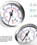 Detail of pressure gauge for Three In One Oil And Air Regulator Filter With Lubricator Cup, showing PSI and MPa indicators.