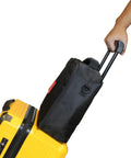 Compact Scuba Diving Regulator Bag For Travel with Durable Exterior on yellow suitcase handle