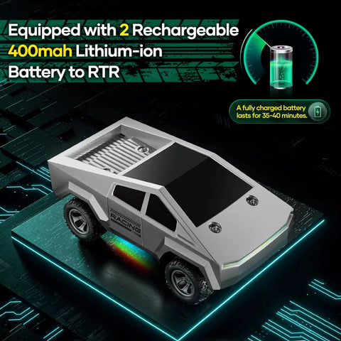 All Terrain 1/24 Scale Remote Control Pickup RC Truck with 2.4GHz Radio 2WD Off Road Beast Toy featuring dual lithium-ion batteries