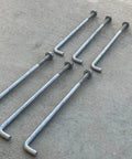 Heavy Duty Five Eighths Inch Threaded Concrete Anchor L Bolts For Base Plate And Sill Plate Installations, 16 Inch Length, Galvanized