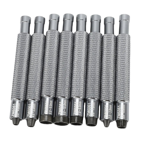 Watch Crown Winder Tool Set 8 Piece 2 To 10mm Manual Winding Repair Kit For Mechanical Watches Pro Grade Aluminum Alloy Construction