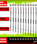 Durable Dacron Bow String Replacement For Archery Recurve And Traditional Longbows, 44 To 70 Inch Length Chart Display